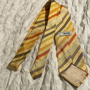 Gold striped Versace tie
